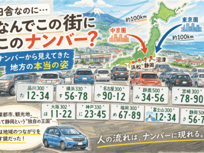 【なぜ地方に他県ナンバーが多いのか？】：車のナンバーからわかる地域の特徴とは